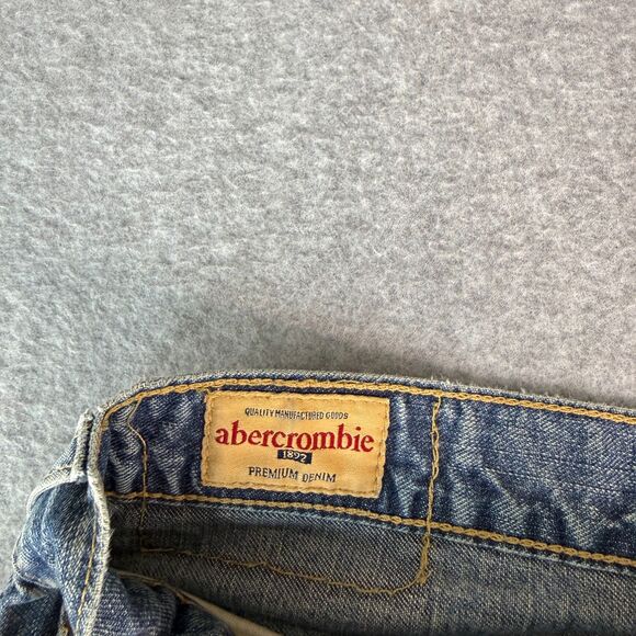 Abercrombie & Fitch RARE Vintage 90's Distressed Boot Cut Low Rise Jeans Size 14 - Picture 3 of 5